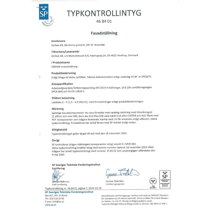 Byggställning Ställningspaket15x4 meter 140 Trall - Unihak