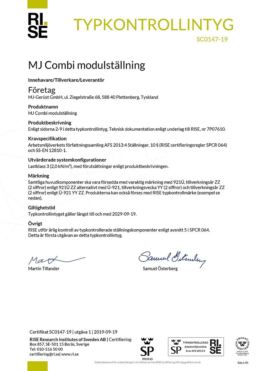 MJ plattform 2,57 x 0,61 meter m/stege